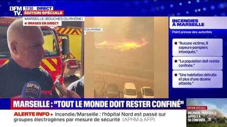 Incendie à Marseille: "Les conditions météo ne seront pas bonnes pour toute la soirée et pour une grande partie de la nuit", assure le préfet des Bouches-du-Rhône