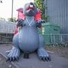 Striking Birmingham bin workers blow up giant inflatable rat at 'mega picket' blocking depot in city blighted by rodents and mountains of rubbish as industrial action rumbles on