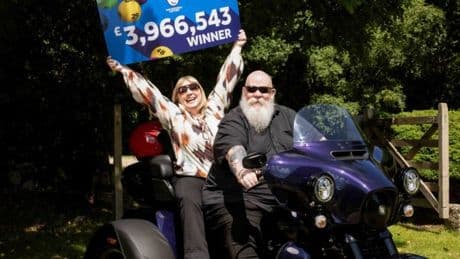 Biker dad will retire and buy wife a hot tub after £3,900,000 Lottery win