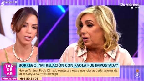 Carmen Borrego enfada a Paola Olmedo por su polémica entrevista: &quot;Nuestra relación ha sido falsa&quot;