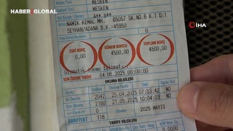 Adana'da eve 4 bin 500 TL su faturası geldi: "Havuzum olsa böyle bir fatura gelmezdi"