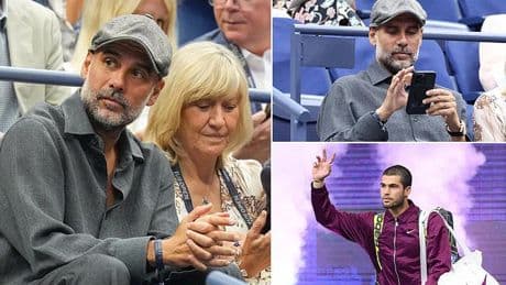 Pep Guardiola escapes the Man City blues to cheer on compatriot Carlos Alcaraz as he takes on Jannik Sinner in mouth-watering US Open men's final