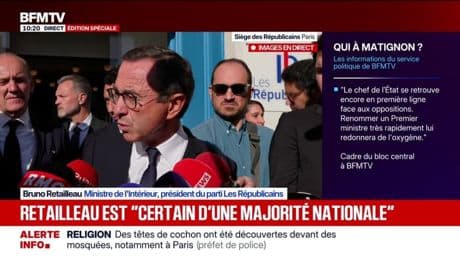 Nomination d'un nouveau Premier ministre: Bruno Retailleau est "convaincu qu'il y a une majorité nationale"
