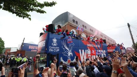 'Let's do it again': Steve Parish issues rallying cry as Crystal Palace parade FA Cup at Selhurst Park