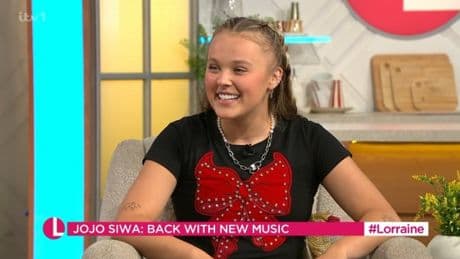 Blushing JoJo Siwa looks shocked when bluntly asked about ‘boyfriend’ Chris Hughes