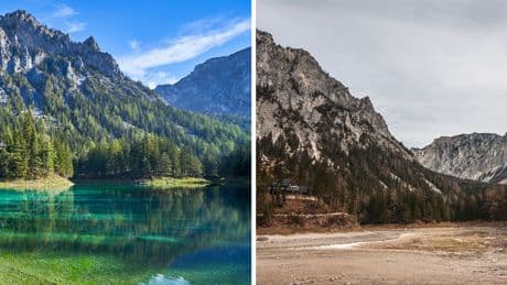 Alpen: Mondlandschaft statt Traumkulisse: Der berühmte Grüne See trocknet komplett aus