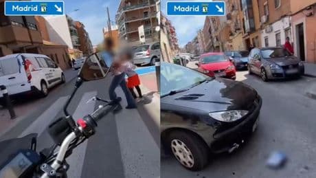 El accidente entre un motorista y un coche en una calle de Madrid que genera una fuerte polémica entre cientos de personas: “Estas calles de Vallecas son un peligro”