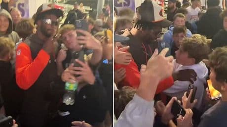 Shedeur Sanders swarmed by fans as he makes shock appearance ahead of Browns' preseason finale