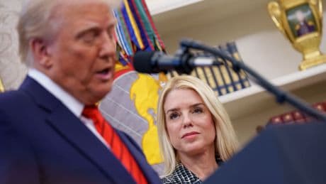 DOJ calls reports saying AG told Trump he was named in Epstein files "falsehoods"