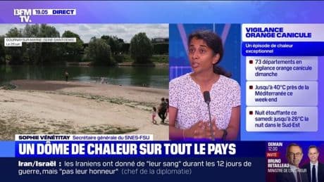 Dôme de chaleur: "Aujourd'hui, notre bâti scolaire n'est pas adapté au réchauffement climatique", constate Sophie Vénétitay, secrétaire générale du SNES-FSU