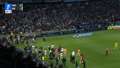 Le Havre-OM: match interrompu après des incidents entre supporters