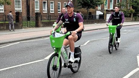 England cricket stars forced to arrive to West Indies ODI match on Lime bikes amid ‘shambles’ at The Oval