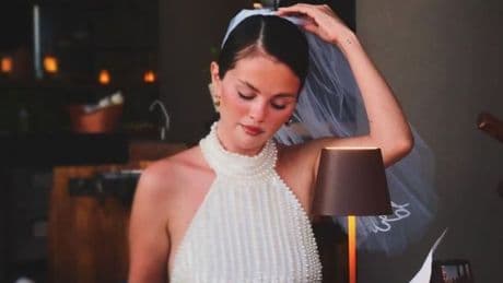 Selena Gomez’s timeless pearl hen-do dress is still available to shop - but not for long