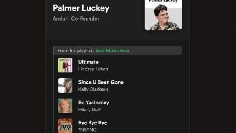 Spotify’s terrible privacy settings just leaked Palmer Luckey’s bops and bangers