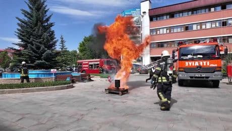 Adres Erzurum: Belediyede gerçeğini aratmayan tatbikat