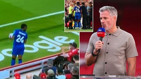 Jamie Carragher criticised by fans for 'staying silent' on racial abuse aimed towards Antoine Semenyo - with ex-Liverpool star waiting until half-time before labelling the incident 'shocking'