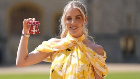William tells Olympian that Charlotte a keen runner during investiture ceremony