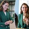 Gorgeous in green! Kate stuns in stylish blazer and trouser combo as she launches animated films to help people who work with children