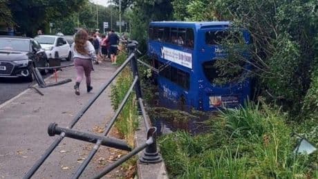 Eastleigh bus crash: 17 children hurt after double decker bus crashes into river