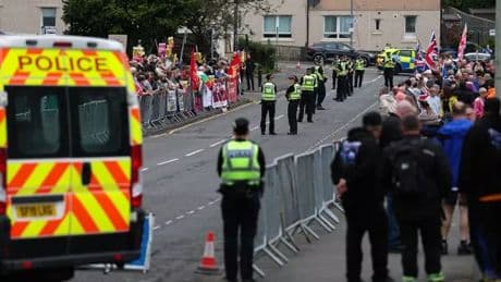 Brick hurled through Falkirk asylum hotel window after weeks of protests