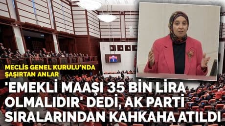 Meclis Genel Kurulu'nda şaşırtan anlar: 'Emekli maaşı 35 bin lira olmalıdır' dedi, AK Parti sıralarından kahkaha atıldı