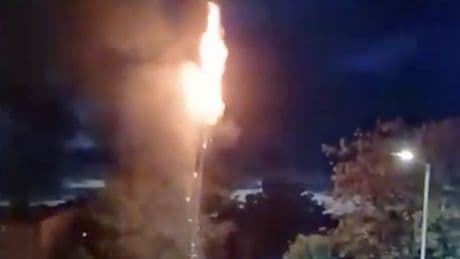 Huge fire destroys 5G mast in Ardrossan as police lock down residential area