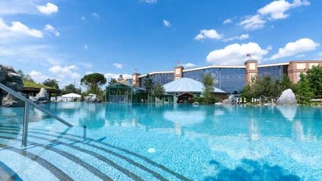 Massive European waterpark with 14 themed lands opens new outdoor pool and 150-seat swim up bar