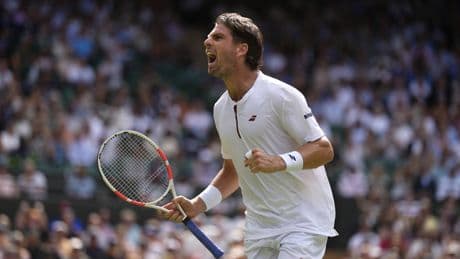 Which British tennis players are still playing singles at Wimbledon?