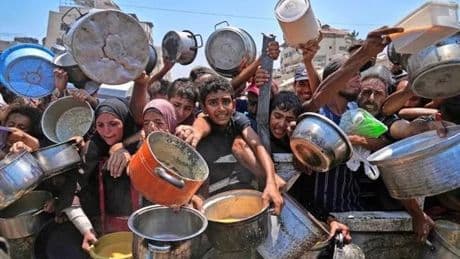 Donald Trump tees off at luxury golf resort as thousands of children in Gaza starve