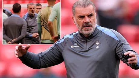 'I am NOT a clown': Ange Postecoglou rages at journalist as Tottenham boss hits back at claims his future is in doubt ahead of Europa League final showdown with Man United