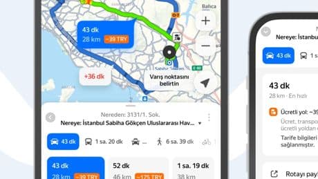 Uygulama, yol ücretlerini gösteriyor