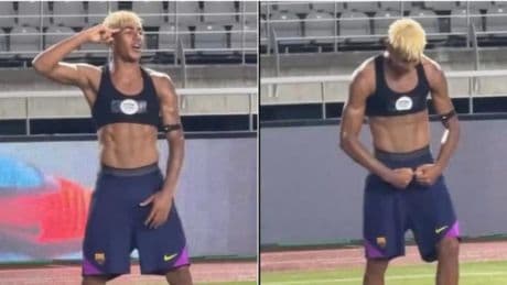 Cachondeo de Lamine con imitación a Rashford