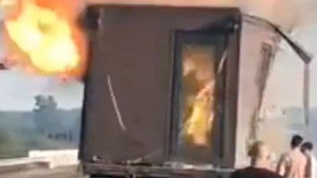 Insane moment Russian blown up trying to stop Ukraine's 'Pearl Harbour' drone attack