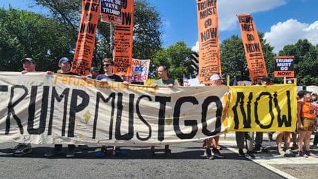 Hundreds march to White House to protest Trump's D.C. crackdown