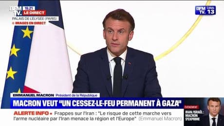 Frappes israéliennes en Iran: "Ceci ne doit en aucun cas nous faire oublier Gaza", assure Emmanuel Macron