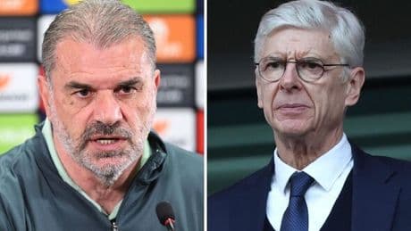 Tottenham boss Ange Postecoglou calls out 'crazy' Arsene Wenger after Europa League moan