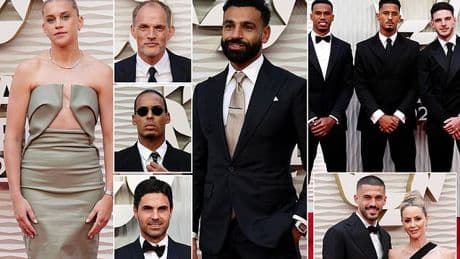 Premier League royalty arrive for the PFA awards in Manchester with Mo Salah the heavy favourite and on-strike Newcastle star Alexander Isak a no-show