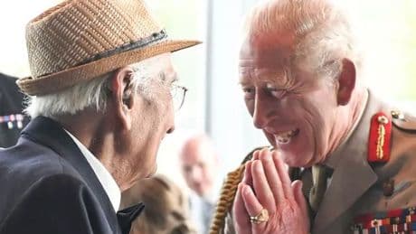 War hero, 105, shares intimate chat with 'brave' Charles about cancer battle