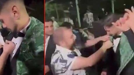 Düğünde ilginç hediye! Damada altın yerine çek taktı