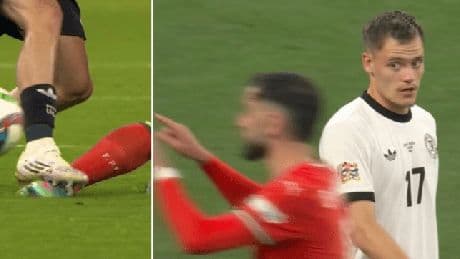 Florian Wirtz clashes with Bruno Fernandes in Germany’s Nations League loss to Portugal