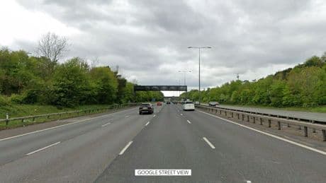 Police hunt four people who fled from Mercedes after fatal motorway crash