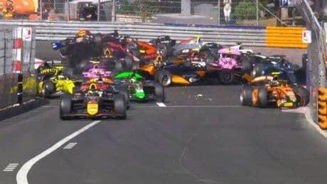 Horrifying 12-car pile-up brings Monaco GP to a standstill after crash on first bend
