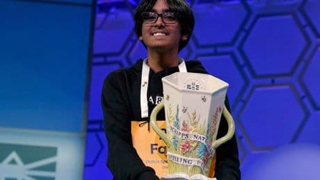 Faizan Zaki, 13,  w-i-n-s 2025 Spelling Bee after coming in second last year