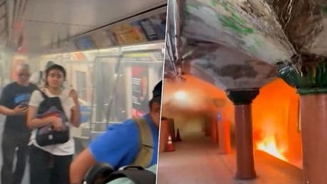 Beelden: passagiers vluchten uit brandende trein