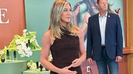Jennifer Aniston's new boyfriend Jim Curtis spotted supporting Friends star at launch event
