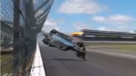 Cadillac F1 target suffers terrifying Indy 500 qualifying crash as car flips upside down