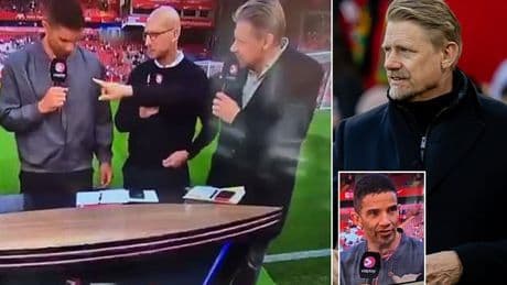 The awkward moment Man United legend Peter Schmeichel questions ex-Liverpool star David James' Hillsborough remembrance badge
