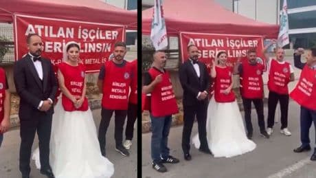SAG Hidrolik’te mücadele sürüyor: Gelinliğiyle direnişe başladı