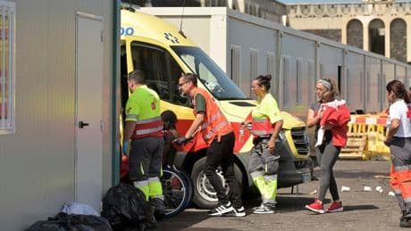 A migrant boat capsizes upon arrival at Spain's Canary Islands and 7 people die