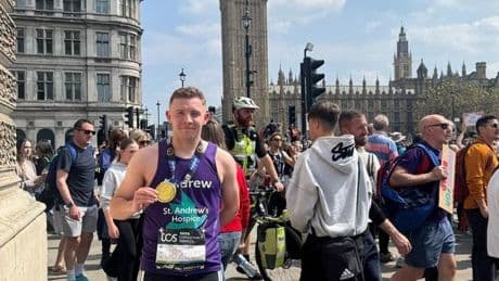 PE teacher aces testing London Marathon to raise nearly £3k for St Andrew's Hospice